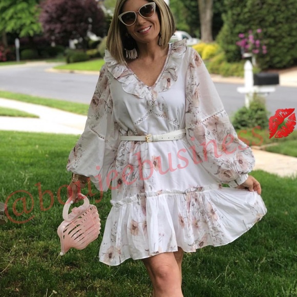 H&M Conscious Floral Print Flounced Dress - Picture 6 of 8